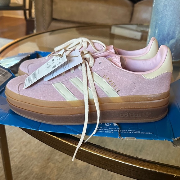 adidas Shoes - Adidas Women's Pink and Cream Gazelle Platform Sneakers new with tags. Size 9